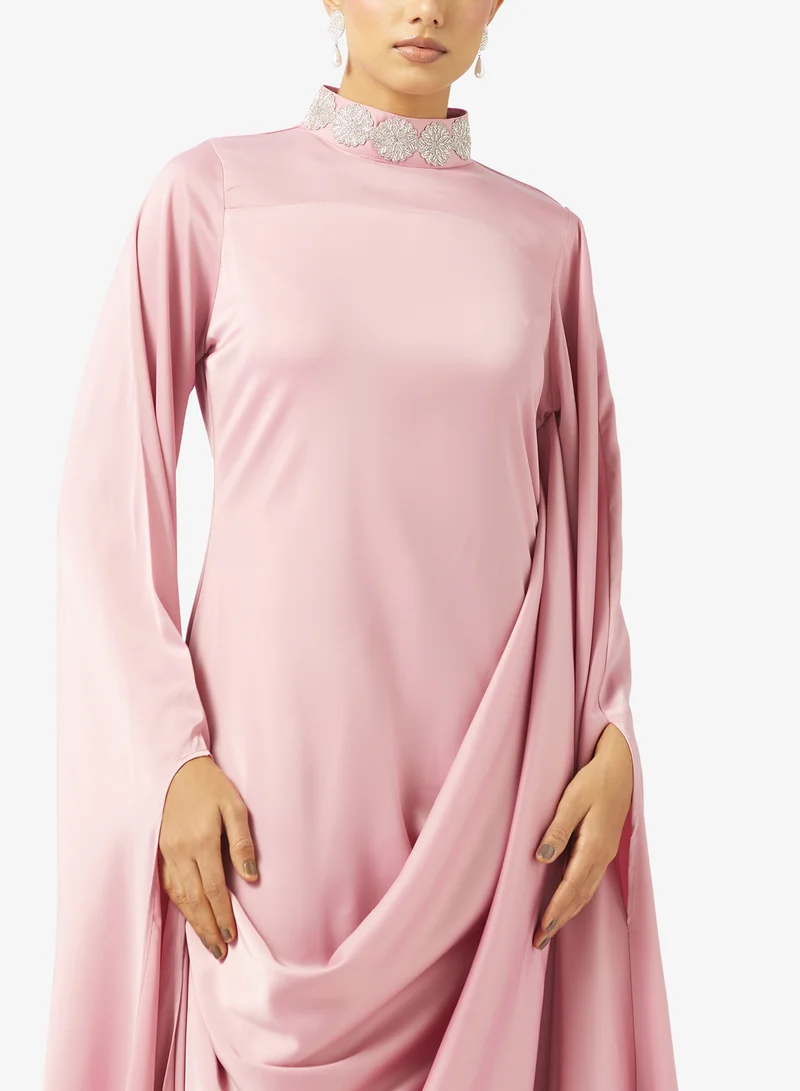 Golden Apple  High Neck Silk Maxi Dress for Women | Best Price UAE